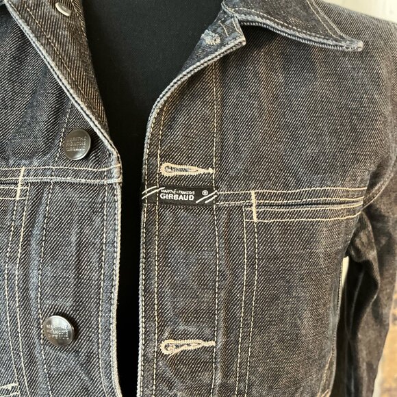 y2k 90s blokecore unisex goth japanese denim girbaud selvedge jacket small - Picture 2 of 6